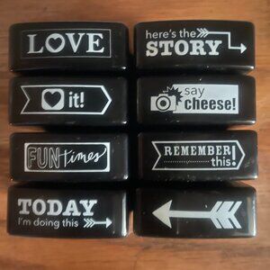 Recollections Necessities Self Inking Stamps Black 8 Stampers